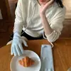 Guantes largos de lana tejida para pantalla táctil de estilo blogger coreano, versátiles y cálidos, guantes de ciclismo de cinco dedos para mujer en invierno