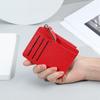 Porta-Cartões Feminino com Zíper Compacto Multi-Compartimentos Atacado Porta-Cartões Feminino Estilo Coreano Texturizado Porta-Moedas Carteira Ultrafina para Mulheres