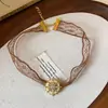 Collar de Corazón de Flor de Resina con Encaje, Cadena de Cuello de Lujo Ligero de Gama Alta, Diseño Retro de Nicho, Joyería Personalizada