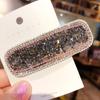 Grampo de Cabelo com Esmalte de Vidro Clipe Lateral para Menina Simples Totalmente Cravejado Clipe para Franja Lateral Strass Costas Quebradas Clip BB