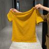 Camiseta de Cor Sólida Estilo Garota Apimentada Manga Curta Fora do Ombro para Mulheres, Top Curto Verão Slim Fit Versão Coreana, Top de Exportação do Sudeste Asiático