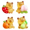 Capibara Lindo Resina Dibujo Animado Pasador Accesorios para el Cabello Parche Zapato de Madera Decoración DIY Accesorio Llavero Colgante Accesorio