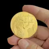 Medalhão de metal egípcio na cabeça de um único cão deus da morte Anúbis moeda de ouro cultura coleção moeda de mesa jogo