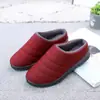 Chinelo de inverno forrado com lã, quentinho e confortável, estilo mocassim, para uso interno e externo, com suporte parcial, impermeável e antiderrapante, feito de algodão.
