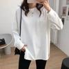 Nova Camiseta Térmica de Fleece Dupla Face com Manga Longa para Mulheres, Outono e Inverno 2026, Nova Blusa Top com Barra Dividida para Outono e Inverno