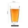 Copo de Cerveja de Vidro Pierre Craft Americano de Boca Larga, Copo de Cerveja, Copo para Bebidas de Suco, Pode Ser Usado como Logo