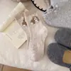 Calcetines de Lana para Mujer, Engrosados para Invierno, Calcetines Calientes con Lindo Diseño de Cachorro de Dibujos Animados, Calcetines de Media Pantorrilla, Calcetines Holgados de Bloques de Color Estilo Coreano para Mujer