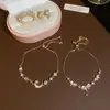 "Concha Estrelada" Zircônia Cúbica Olho de Gato Lua Pulseira Extensível Versátil Pulseira de Pulso Luxo Leve Toque de Alto Padrão Joia de Mão para Mulheres