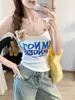 3039 # Chaleco de Tirantes con Insignia de Muñeca Estilo Dulce Nuevo de Verano Ajustado Top para Mujer con Almohadilla Fija en el Pecho