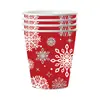 Decoração de Mesa para Festa de Flocos de Neve de Natal Transfronteiriça, Copos de Papel Descartáveis, Pratos de Papel, Guardanapos de Papel, Conjunto de Talheres