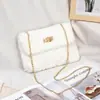 Bolso Bandolera para Mujer 2025 Otoño e Invierno Nuevo de Moda Bolso de Hombro con Cadena Simple con Hebilla de Candado Bolso Cuadrado Pequeño Felpa Moda Callejera