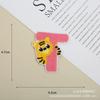 Suministro directo de pegatinas de tela con letras en inglés de animales creativos, pegatinas bordadas multicolores, accesorios de ropa, calcomanías decorativas para equipaje