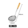 Colador de Malla Doble Capa de Acero Inoxidable con Mango de Madera, Cuchara para Freír, Utensilios de Cocina Caseros, Colador de Malla para Fideos, Filtro para Leche de Soja