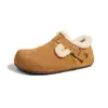 Zapatos Birkenstock de Cuero de Vaca Completo, Dinámicos, Impermeables, Estilo Nuevo Invierno 2026, Forrados de Polar, Cálidos, Puntera Redonda, para Mujer, Zapatos Casuales de Algodón, Suela Suave, para Mujer