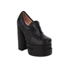 Sapatos de Comércio Exterior de Tamanho Médio Salto Alto 43 Plataforma d'Água Tamanho 32 Sapatos de Palco Camada Dupla Grossa Bico Quadrado Sapatos Individuais Novos Branco Feminino