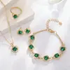 Han Feng Joias Elegantes Femininas Rosa Gotejamento de Óleo Borboleta Criativo Estilo Chanel Colar Pulseira Brincos Anel Conjunto de Quatro Peças