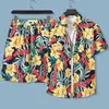 Traje transfronterizo Tailandia Hawái Camisa de manga corta para hombre Estilo Hong Kong Shorts casuales sueltos para vacaciones en la playa Moda para hombre