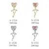 Nova Arte de Unhas Joia de Zircônia Pingente de Laço Super Brilhante de Luxo Coração Flor Rosa Decoração de Unha Fabricante de Diamantes