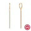 Plata de Ley S925 Cadena de Malla Diamantada de una Sola Fila Pendiente de Aro con Diamante Hebilla de Oreja Pendientes Venta Caliente AliExpress Pendientes Ligeros de Lujo Elegantes para Mujer
