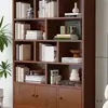 Estante de Livros de Madeira Maciça Estante de Chão Prateleira de Armazenamento Gabinete de Exibição Integrado na Parede Combinação Armário de Armazenamento para Casa de Crianças Estudantes