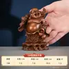 Bolsa de monedas de cobre morado Buda Maitreya Estatua de Buda para escritorio de oficina en casa Adorno de regalo Dios de la Riqueza Maitreya Artesanía de Ofrenda