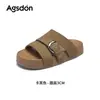 Pantuflas tipo Mula Color Caqui Augushiden para Mujer 2026 Nuevas de Verano Cómodas Casuales para Exteriores Playa Sandalias