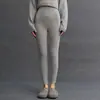 Calças de Caxemira Outono e Inverno para Mulheres, Calças de Lã Tricotadas, Corte Justo, Base Quente, Calças Cropped Modeladoras Sem Costura, Calças Skinny para Roupa Externa