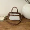 Comercio Exterior Color Lino Bloques de Color Simple Nuevo de Moda para Mujer Textura Retro Oficina Viaje Cruzado Hombro Bolso de Mano