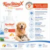 El Champú Espumoso para Mascotas KineShineX Sin Enjuague no requiere enjuague, proporciona una limpieza profunda, no irrita los ojos y es hipoalergénico.