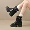 Botas Estilo Británico de Suela Gruesa Botas Martin para Mujer 2026 Otoño Nueva Llegada Botas para Personas Bajas que Aumentan la Altura Adelgazantes Botas de Plataforma Botas Cortas