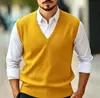 Chaleco de Punto Liso con Cuello en V para Hombre Otoño e Invierno 2026, Chaleco Suéter Casual sin Mangas de Talla Grande, Camiseta Base Pulóver