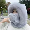 Novo chapéu Lei Feng de inverno forrado com fleece, máscara facial fria espessa, cachecol, integrado ao ar livre, à prova de vento para ciclismo, quente para ciclismo