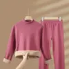 Roupa Térmica de Lã de Camelo para Homens, Espessada com Lã Térmica Adicionada, Retém o Calor e à Prova de Frio, Adequada para Meia-Idade e Idosos, Conjunto de Outono para Homens e Mulheres
