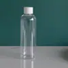 Garrafa PET 200ml ombro redondo transparente para hidrolato, frasco vazio para refil cosmético de água de essência loção com tampa plástica comum