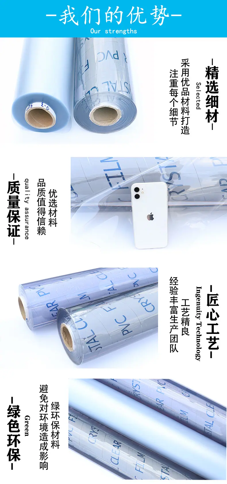PVC透明磨砂半透环保吹气压延薄膜雨衣防水手袋包装材料PVC薄膜.jpg