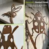 Silhueta de Planta Enferrujada Transfronteiriça Inserções de Chão para Jardim 3D, Enfeites de Decoração de Jardim, Vasos de Flores para Exterior, Inserções de Arte em Ferro Atacado
