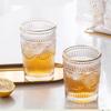 Copa de Vino de Cristal Prensado Estilo Ins Popular Retro con Patrón de Girasol Vaso para Whisky