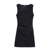 Vestido Decorativo Franzido Estilo Americano Garota Sexy Slim-fit Senso de Design de Nicho Verão 2025 Novo Estilo Saia com Decote Assimétrico