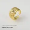 Venda Quente Transfronteiriça Moda Simples Cobre Banhado a Ouro 18K Zircônia Geométrico Anel Aberto Feminino Nicho Personalizado