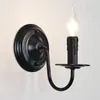 Lámpara de pared de vela retro, lámpara de pared candelabro de hierro forjado estilo campo americano, lámpara de mesita de noche estilo europeo para dormitorio, iluminación de pasillo o recibidor, adecuada para crear un ambiente acogedor en una casa de huéspedes