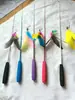 Suministros para Mascotas Caña Juguete para Gatos con Palo Largo Extensible, Cascabel, Cabeza de Pluma Intercambiable, Oruga, Felpa