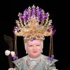 Estatua Divina de Anciana Negra Hu Sanyei Taonai Corona de Fénix Abuela de Taishan Niangniang Guanyin Estatua de Buda Tocado Corona de Cabeza Sombrero