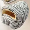 Ninho para Pets de Todas as Estações, Ninho Quente para Gatos, Ninho para Gatos e Cachorros, Suprimentos Universais, Cama Fechada para Gatos, Removível e Lavável, com Lã Adicionada, para Uso Doméstico