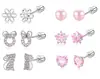 Novo Argola de Nariz em Aço Inoxidável Transfronteiriça 20g com Zircônia Dupla Barra C Argola Versátil para Cartilagem Auricular Joia para Piercing Corporal Ornamento Nasal em Estoque