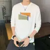Camiseta al por mayor para hombre de manga larga holgada, chaqueta de camiseta, primavera y otoño, estudiantes, casual, Joker, camiseta básica, transfronterizo, una generación de cabello