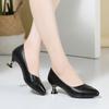 Zapatos de una sola capa color albaricoque para mujer 2021 nuevo otoño tacón medio zapatos de mujer zapatos de cuero suave tacón copa de vino primavera y otoño zapatos de tacón para mujer