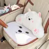 Lluvia Azul Otoño e Invierno Reposacabezas y Soporte Lumbar de Coche Perro de Felpa Cojín Lumbar para Coche Dibujos Animados Almohada Cervical para Coche Respaldo