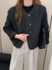 Otoño 2025 Nuevo Estilo Coreano Estilo Pequeña Fragancia para el Trabajo Traje Corto de Lana de Doble Cara Chaqueta de Lana Ropa para Mujer