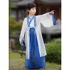Hanfu Infantil Saia Mamian para Meninos 2025 Novo Traje Estilo Chinês Primavera Traje Antigo Estiloso Fantasia de Performance Tradicional Roupa Tang