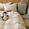 Conjunto de cama de quatro peças genuíno Classe A para maternidade e infância, 100% algodão escovado, espessado para outono e inverno, 60 contagens